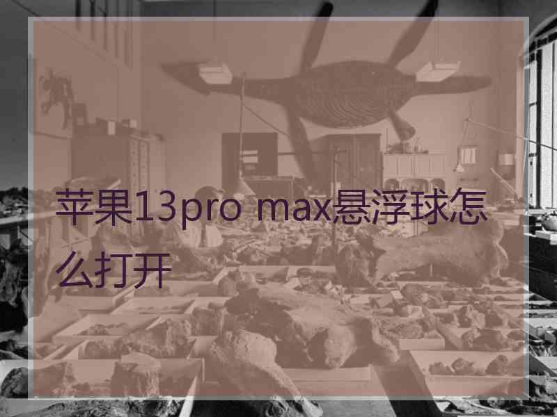 苹果13pro max悬浮球怎么打开