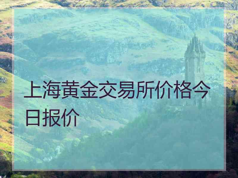 上海黄金交易所价格今日报价