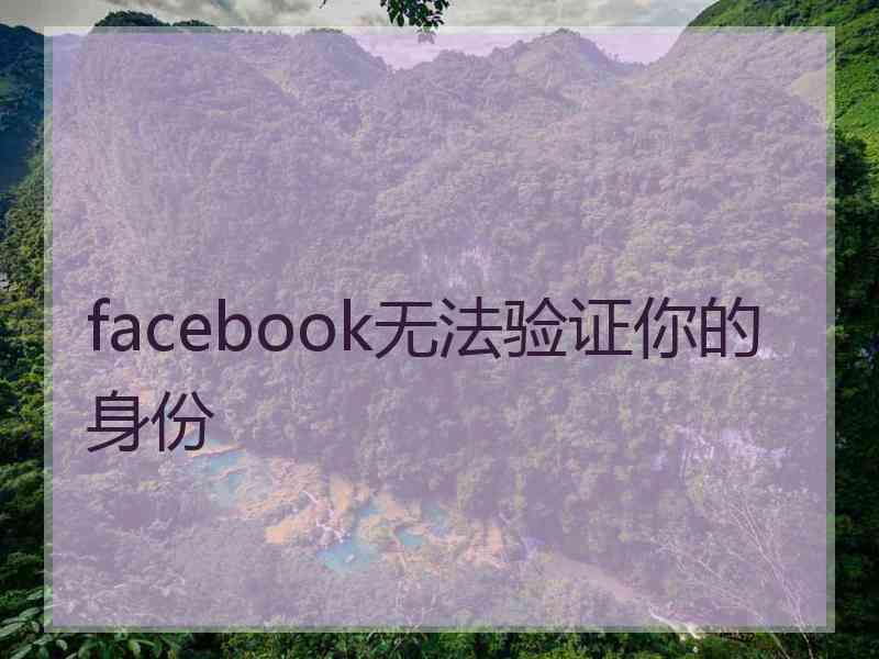 facebook无法验证你的身份