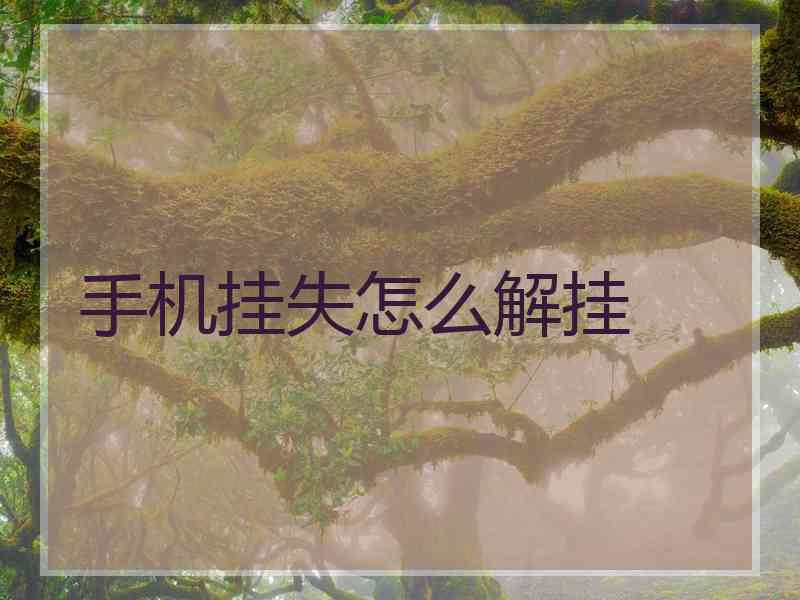 手机挂失怎么解挂