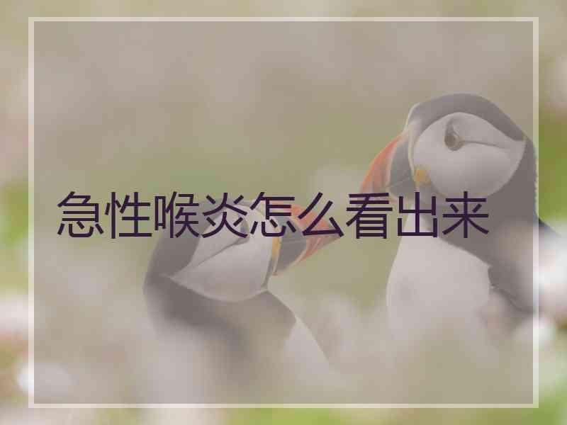 急性喉炎怎么看出来