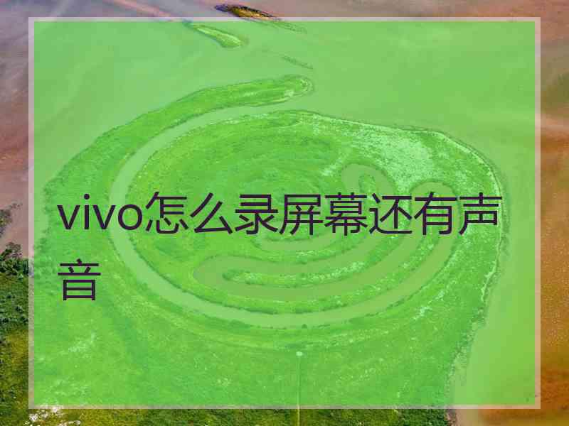 vivo怎么录屏幕还有声音