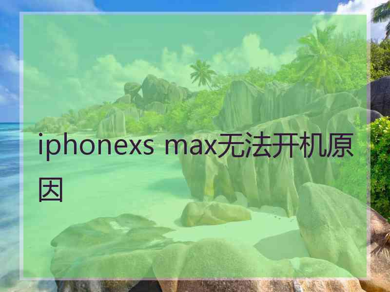 iphonexs max无法开机原因