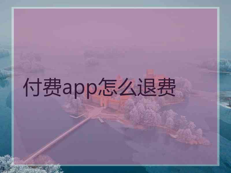 付费app怎么退费