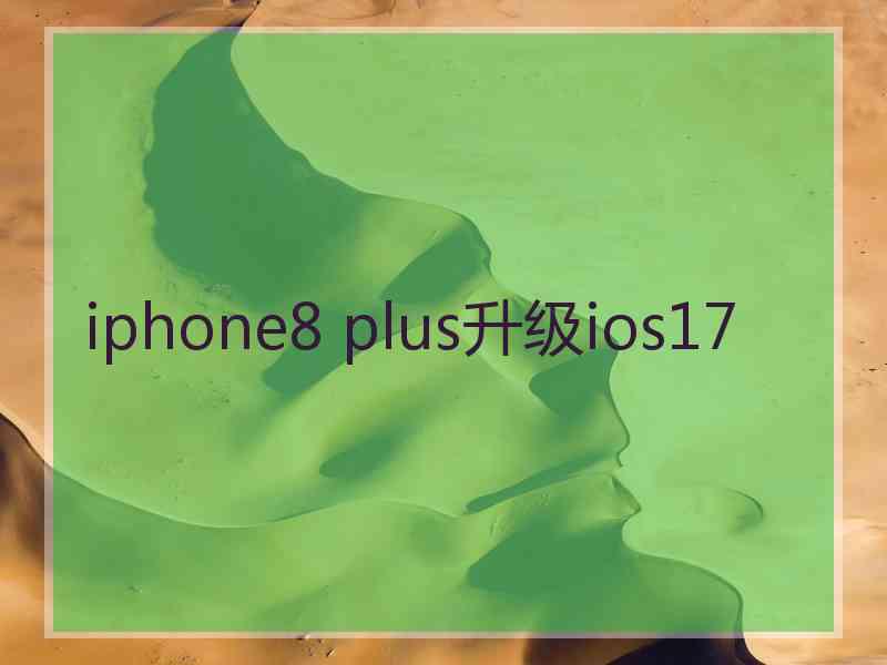 iphone8 plus升级ios17