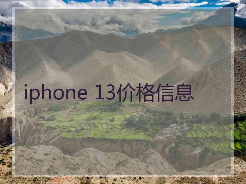 iphone 13价格信息