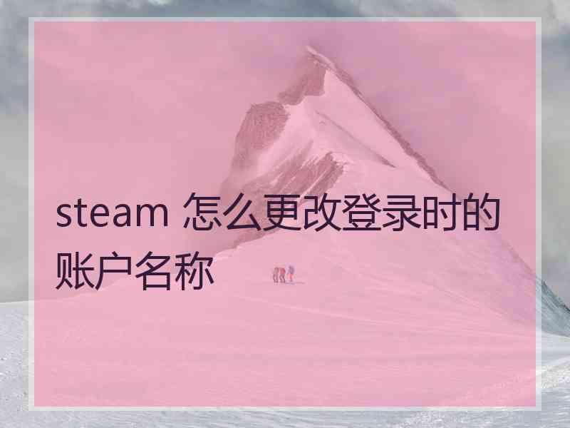 steam 怎么更改登录时的账户名称