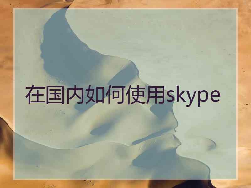 在国内如何使用skype