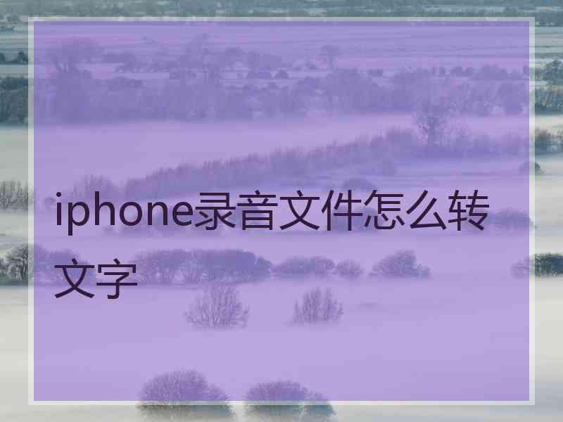 iphone录音文件怎么转文字