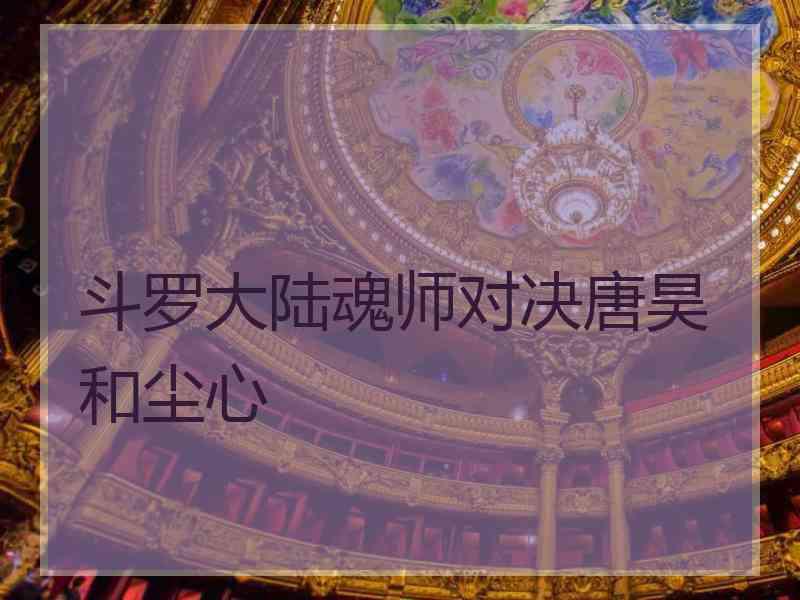 斗罗大陆魂师对决唐昊和尘心