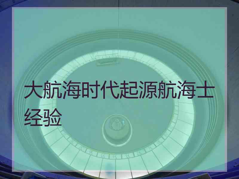 大航海时代起源航海士经验