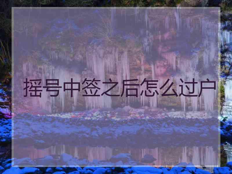 摇号中签之后怎么过户