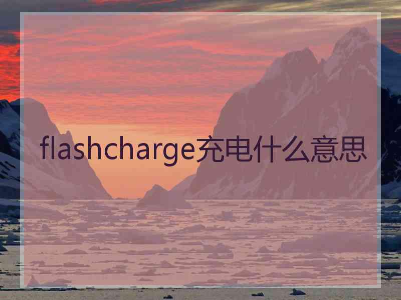 flashcharge充电什么意思