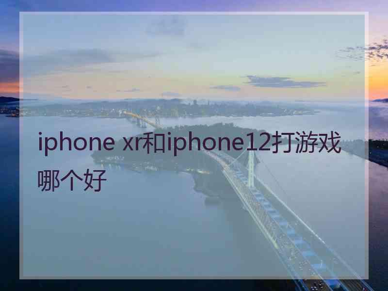 iphone xr和iphone12打游戏哪个好