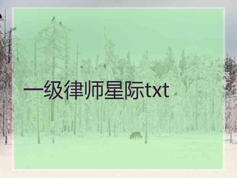 一级律师星际txt