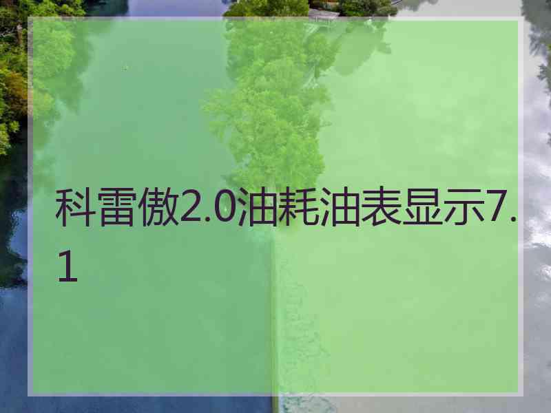 科雷傲2.0油耗油表显示7.1