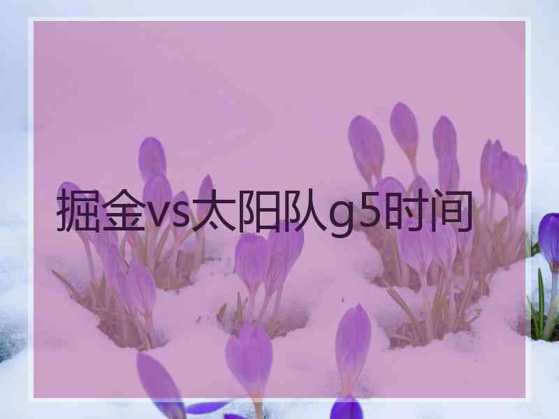 掘金vs太阳队g5时间