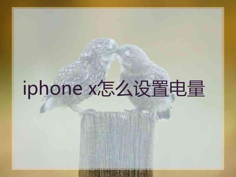 iphone x怎么设置电量