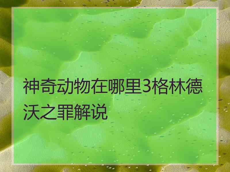 神奇动物在哪里3格林德沃之罪解说