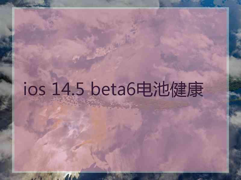 ios 14.5 beta6电池健康