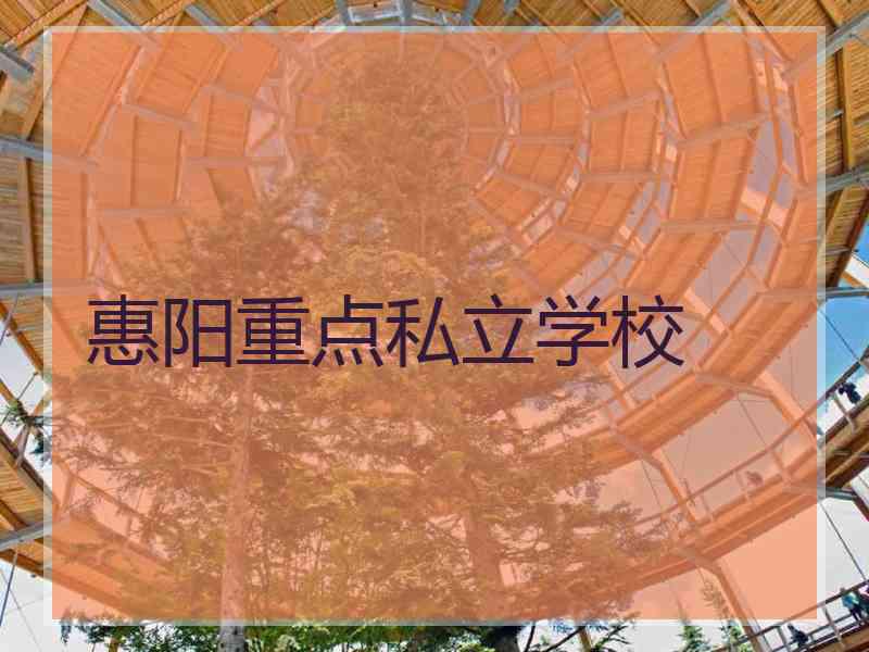 惠阳重点私立学校