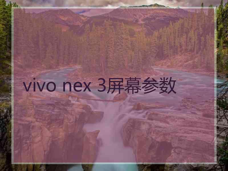 vivo nex 3屏幕参数