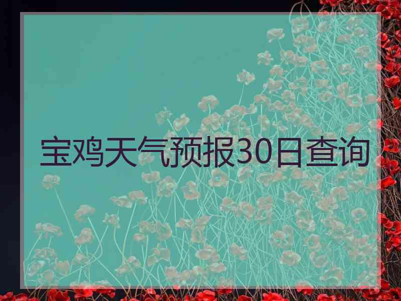 宝鸡天气预报30日查询