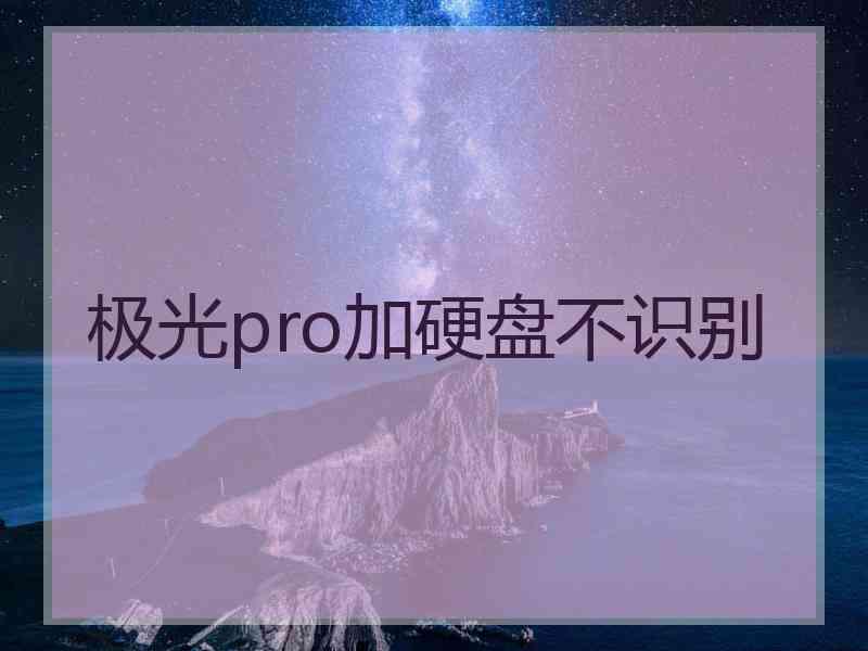 极光pro加硬盘不识别