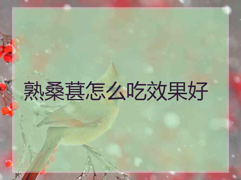 熟桑葚怎么吃效果好