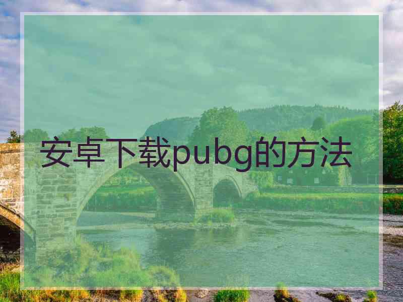 安卓下载pubg的方法