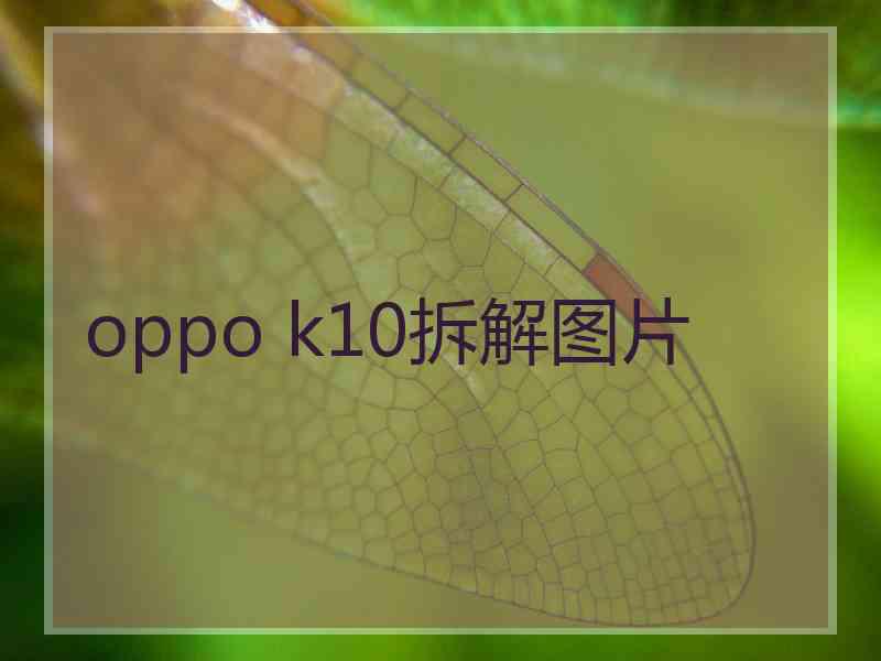 oppo k10拆解图片