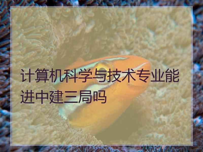 计算机科学与技术专业能进中建三局吗