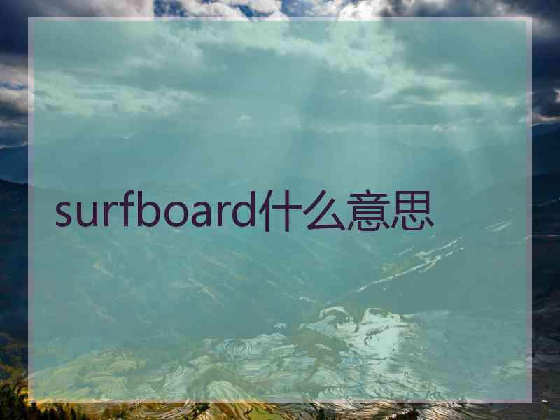 surfboard什么意思