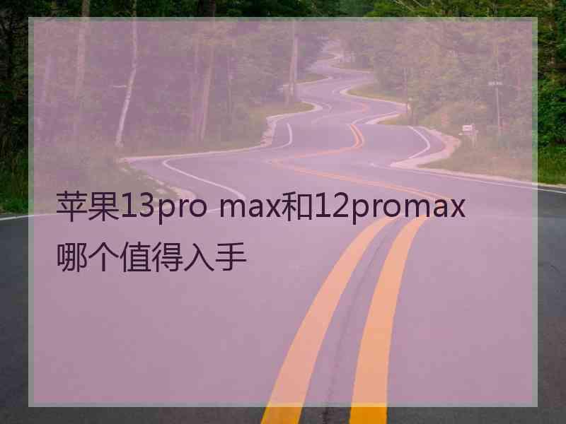 苹果13pro max和12promax哪个值得入手